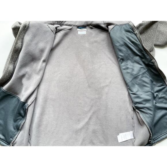 Men's Gray Knit Columbia Zip Up Jacket Fleece Lined Size XL - Picture 8 of 8